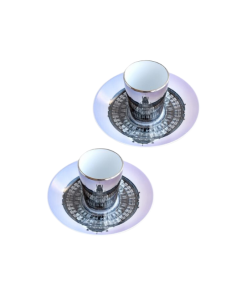 JR au Louvre : set de 2 tasses et soucoupes à café